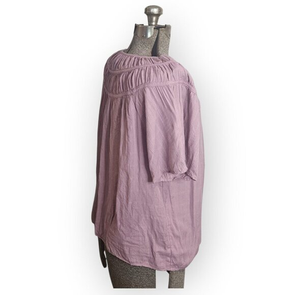 Short Sleeve Key-Hole Neck Blouse L - Picture 3 of 6